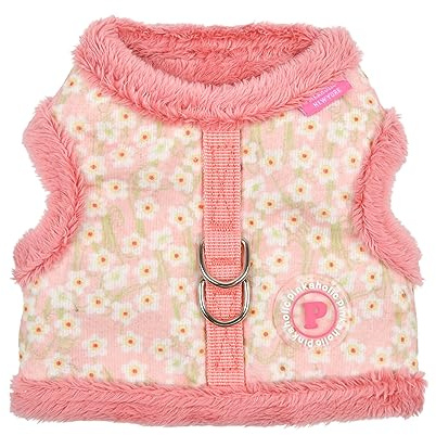 Pinkaholic New York Kalina Jacket Hundegeschirr Step-in Warm Winter Blumenmuster für kleine Hunde, indisches Rosa, Größe M