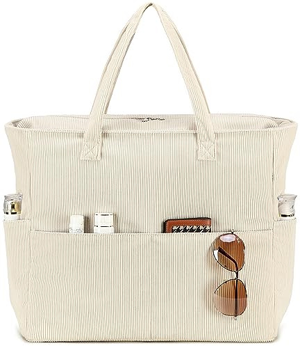 LEDAOU - Borsa da spiaggia grande con zip da donna, impermeabile, a tracolla, borsa da shopping, anti-sabbia, con zip, borsa per piscina, fitness, viaggio, per la famiglia, Large