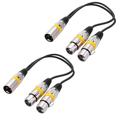 reamhome 2X 30cm 3Pin XLR Stecker auf 2 XLR Buchse Audio VerläNgerung Kabel Y Splitter für Mic Mixer Recorder Dj Kabel