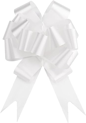 Geschenkschleife Hochzeit Schleife mit Geschenkband Weiß für Geschenke, Hochzeit Auto, Heirat, Taufe, Kommunion (~16 cm - 30 Stück).