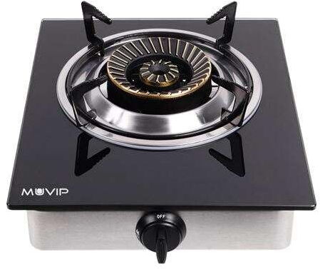 Muvip Brûleurs secondaires pour barbecues et fumoirs de la marque modèle Cuisine à gaz Inox 1 feu Verre trempé Allumage piézoélectrique Brûleur en fonte amovible