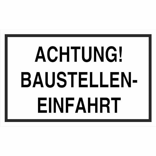 Indigos UG - 3mm Aluverbundplatte - Achtung! Baustellen-Einfahrt Hinweisschild Baustellenkennzeichnung 40x25 cm - Warnung - Sicherheit - Hotel, Firma, Haus