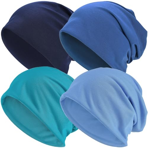 EINSKEY Slouch Beanie Mütze: Weich Dünne Baumwollmütze Damen Herren, Atmungsaktiv Jersey, Elastisch Longbeanie Alle Jahreszeiten, Ideal Chemo/Laufmütze​