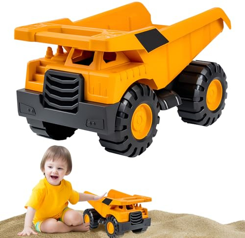 Sandspielzeug Bagger und Kipplaster für Sandkasten - Vielseitige Auto-Spielstabil ab 1-5 J. für Mädchens/Jungen Sommerspielzeug (Kipper)