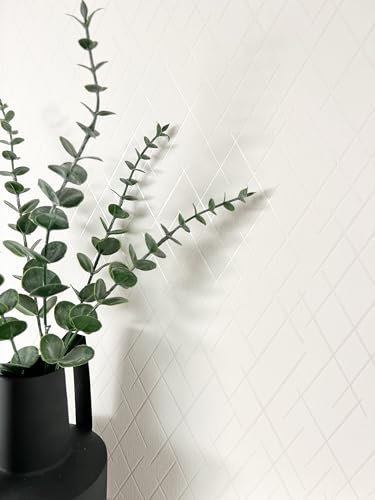 NEWROOM Tapete Weiß Vliestapete Linien - Mustertapete Modern Striche Leicht glänzend Retro Grafisch Grafik-Tapete Metallic inkl. Tapezier-Ratgeber