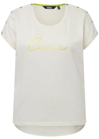 Ulla Popken, Damen, große Größen, T-Shirt mit Knopfleiste und Print, Oversized