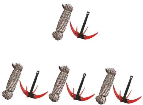 SUPVOX 4 Ensembles d'ancrage Aquatique avec d'ancrage Aquatique en Boucle Râteau Pliable Accessoire de Bassin désherbeur râteau d'étang Acier Inoxydable