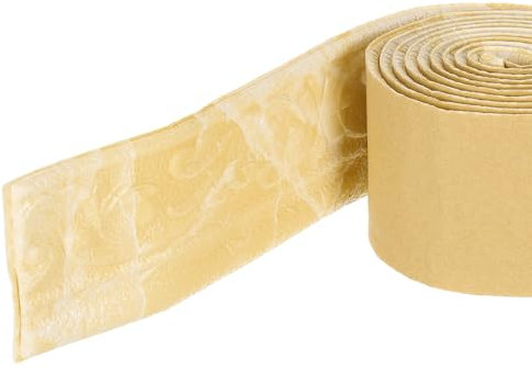 QUARKZMAN Recorte de Moldura de Espuma Autoadhesiva, Bordes de Papel Tapiz Flexibles de 3 Pulgadas X 7.54 Pies, Líneas de Borde de Pared 3D, Molduras de Zócalo de Espuma, Amarillo