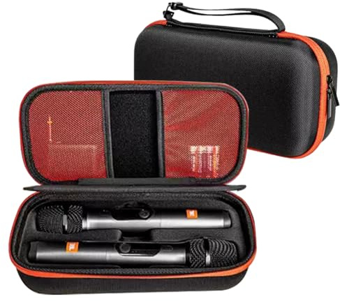 TheJuns Eva-Hartschalenhülle für JBL PartyBox Wireless Mikrofone - Stoßfeste Aufbewahrungsbox mit Tragegriff, wasserdichte Mikrofon-Schutztasche, Robuster Transportkoffer (Schwarz)