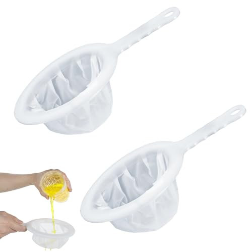 Giantree 2 coladores de malla, colador de malla de nailon fino, colador de plástico con asa, colador de malla de yogur para alimentos, paños de queso, separación de camarones de salmuera para cocina
