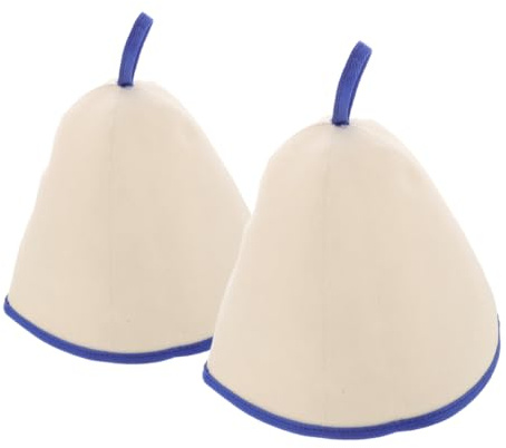 Healeved 2pcs Thick Felt Shower Cap Wool Sauna Hat Russian Bath Hat for Women Men Spa Accessory Steam Cap Bath