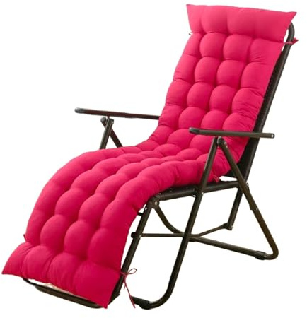 Liegenauflage, Auflagen for Gartenliegen, Anti-Rutsch Kissen Liegenauflage, Sonnenliege Stuhlkissen, Hochlehner Kissen, 8cm Dick Polsterung Gartenliege Auflage Liegestuhl Polster(Rose pink,48*160cm)