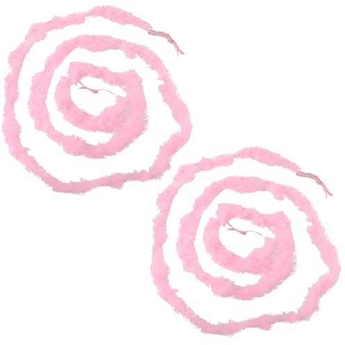 GORGECRAFT 2 Stück 4 m Rosa Flauschige Federboa Weich Künstlich Kostüm Kleid Tanzen Truthahnfedern Boas Dekorationszubehör Für Halloween Teeparty Weihnachtsbaum Hochzeit Basteln Frauen