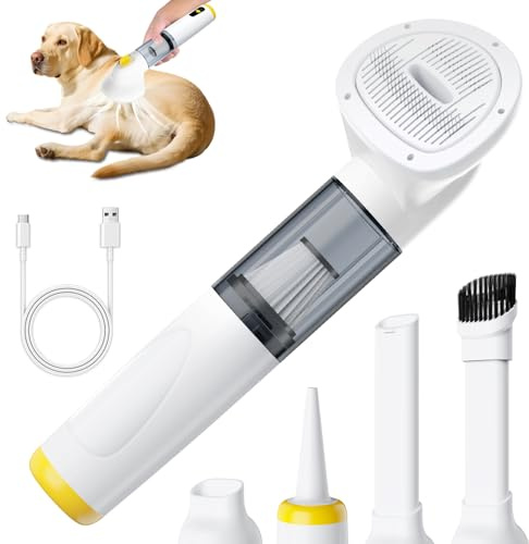 Cordless Dog Vacuum Groomer Kit,Cordless Rechargeable Dog Hoover for Hair,Handheld mini Pet Vacuum Cleaner,4200Pa Pet Grooming Hoover with Comb Hair,Suitable for All Types of Cats and Dogs