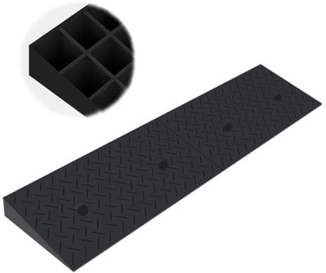 SMELEDFCFK 4cm-14cm Hohe Gummi Bordsteinrampe, rutschfeste Schwellenrampe Auffahrhilfe, Autos Auffahrkeil Gummirampe Rollstuhlrampe Für Bordsteinkanten Türschwelle(100x35x14cm/39x14x5.5in)
