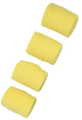 KIMISS 4st Mjuk Fleece Hästpolo Benlindor - Skyddsbandage för Ridtillbehör, Justerbar Passform, Snygg Design, Perfekt för Att Förebygga Friktionsskador (Gul)