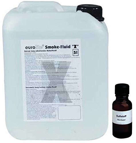 5 Liter Eurolite X (Extrem A2) Nebelfluid + 30 ml Duftstoff Himbeere, Smoke-Fluid, Nebel-Fluid-Flüssigkeit für Nebelmaschine