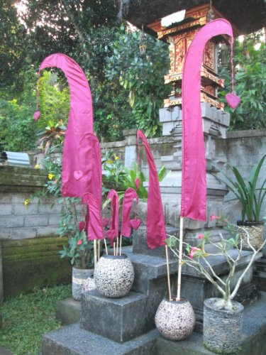 Asiastyle Bali-Fahne, dunkelrot, 120cm inkl. Stock