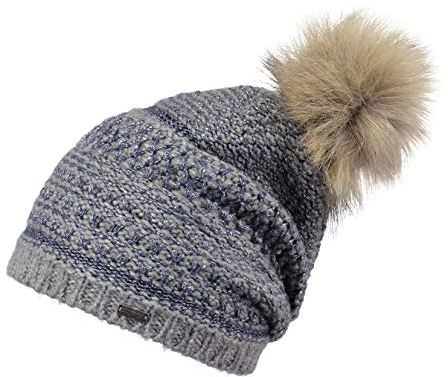 Barts Aurora Damenmütze Strickmütze Wintermütze Beanie Bommelmütze (Denim)