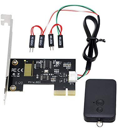 CERRXIAN PCIe Wireless Computer Remote Control Switch, 2.4G Wireless Remote Computer Power/Reset Switch Control