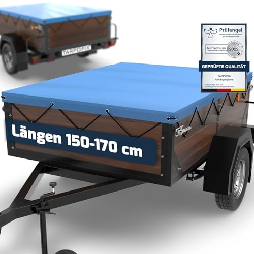 Tarpofix® Bâche Protection Plate 160 x 120 x 7,5 cm avec Corde de bâche - Bâche de remorque renforcée en PVC - Bache pour remorque Divers modèles de remorques de Voitures par ex. pour Erde 161