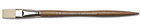 Winsor & Newton 5010412 synthetischer Künstler Ölpinsel mit hoher Elastizität & Lebensdauer, ergonomischer Stiel für Ölfarben und Alkydfarben - Flachpinsel Nr. 12 | Synthetische Borsten, hervorragende Farbtragfähigkeit, handgefertigt in England, für Ölfarbe