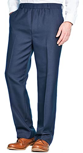 Chums Men's Pack of 2 Elasticated Waist Pull-On Trousers | 3 Pockets, Drawcord, Stretch Waistband, Durable & Comfortable