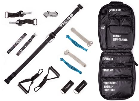 FREESIXD Schlingentrainer und Widerstandstrainer Set, Suspension Trainer für zu Hause und auf Reisen an Wand und Türe, Ganzkörper Trainingsgerät, Widerstandsbändern, Türanker & Tasche (Tür Paket)