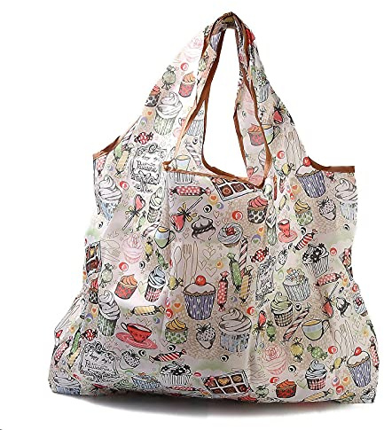 BEEFLYING Einkaufstasche Faltbar Wasserdicht, 3 Stück | Ablehnbar Umweltfreundliche Shopping Bag Nylon mit Beutel Und Taschengriff, für Einkauf Haushalt Reisen Outdoor Camping