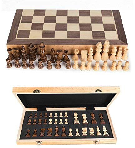 CMY Wooden Chess Set Magnetic Pieces Travel Chess Set For Kids Adults Folding Wooden Chess Set Chess Board Game Portable 30 x 30 cm