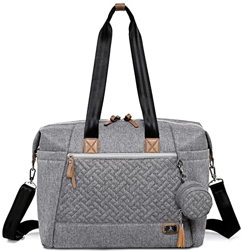 Dikaslon Wickeltasche mit Schnullertasche und Wickelunterlage, Große Reisewindeltasche für Mama und Papa, Multifunktions-Babytasche für Jungen und Mädchen (Grau)