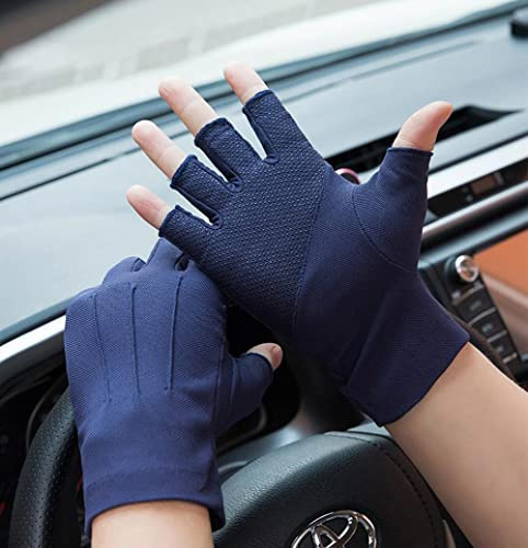 Unisex Fingerlose Handschuhe Fahrhandschuhe Sonnenschutz Rutschfeste Handschuhe Touchscreen Radfahren Warme Handschuhe Mitts Mesh Atmungsaktive Kühle Handschuhe für Sport GYM Laufen Arbeit Motorrad