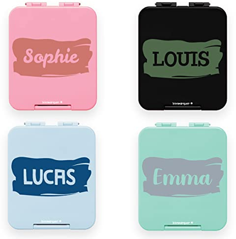 gutmarkiert Personalisierte Brotdose für Kinder – Personalisierbare Brotdose mit Namen für Mädchen und Jungen – Lunchbox personalisiert mit Namen, Motiv und Farbe – Mikrowellen- & spülmaschinenfest