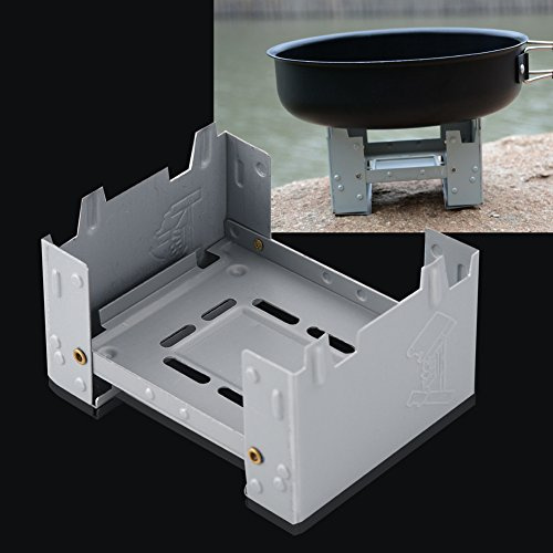 Estufa plegable, placa de zinc engrosada con alcohol sólido plegable para camping