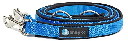 anny-x teilgepolsterte Führleine Classic Bolt Fun schwarz blau 3m