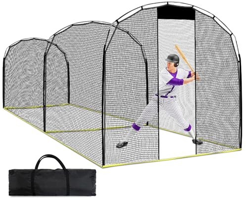 KAIDIDA Baseball Batting Cage Net: 16x10x10 FT Portable Golf Hitting Pitching Equipment for Garden Field Backyard Outdoor Training for Adult Men Women Pitcher Catcher Coach with Carry Bag