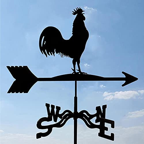 Tonpop Segnavento,Banderuola,Cornice retrò in Acciaio Inossidabile con Staffa di Montaggio Weathercock Strumento di misurazione Professionale - Figurine di Galli Ornamenti di Design