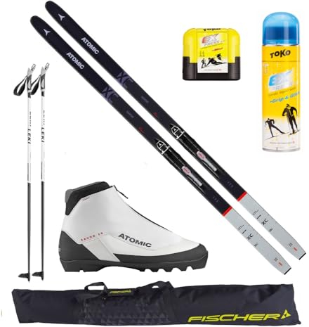 Generisch Atomic Langlaufski-Set Savor XC + Bindung + Schuhe Women + Stöcke + Skisack + Grip/Glide + Express mini (Skilänge 193cm (Körpergewicht 75-100 kg))