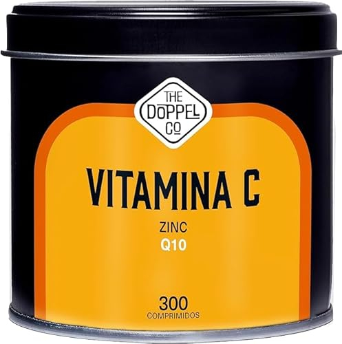 Vitamina C 1000 mg + 20 mg Zinc + 40 mg Q10 Por Dosis Diaria - 300 comprimidos - Vitaminas para el Cansancio y Fatiga - Sistema inmunológico y defensas - Vitamina C Pura Altamente concentrada