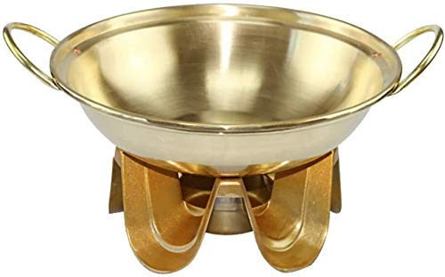UNbit Olla Caliente De Cobre Hogar/Restaurante Horno De Alcohol Olla Caliente Pequeña Olla De Cocción Lenta Calderas Secas Portátiles Al Aire Libre,20CM