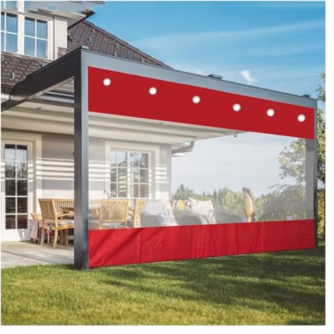 GOCHUSX Teli Trasparenti Personalizzabili, Tende Scorrevoli Trasparenti, Tenda Porta Antivento PVC, Copertura in Plastica Serra di Piante, Telone Serra Gazebo All'aperto Veranda, Gazebo, Patio