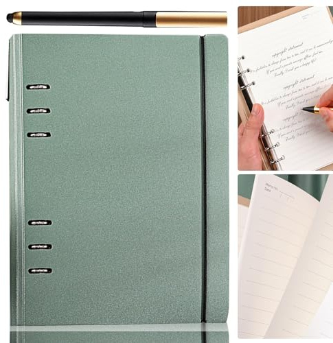 HOSPAOP Ringbuch A5 Nachfüllbar, 6 Löcher Binder Notizbuch A5 160 Dicke Seiten, Hardcover Tagebuch Ordner A5 mit Stift, U-förmigem Verschluss für Reisen und Organizer, Geschenk für Mädchen Jungen