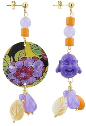 Lebole Gioielli Orecchini da Donna Mix&Match The Circle Fiore Lilla Piccolo Lilla