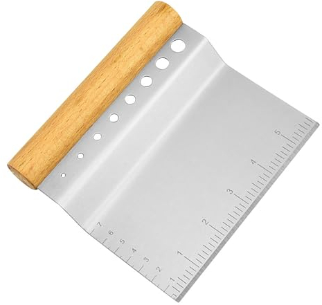 MXMZSRTH Coupe-pâte pour La Cuisson Coupe Farine Manche Bois Coupe INOX Grattoir À Farine Coupe Pâte Grattoir À Gâteau