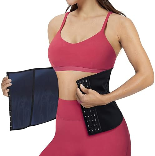 Weyot Fajas Reductoras Mujer Adelgazante, Cinturón De Sudor, Faja Abdominal Mujer para Quemar Grasa Estómago Y Espalda Soporte Lumbar, Cinturón Reductora Compresión De Sauna Deportivo,S,Blue