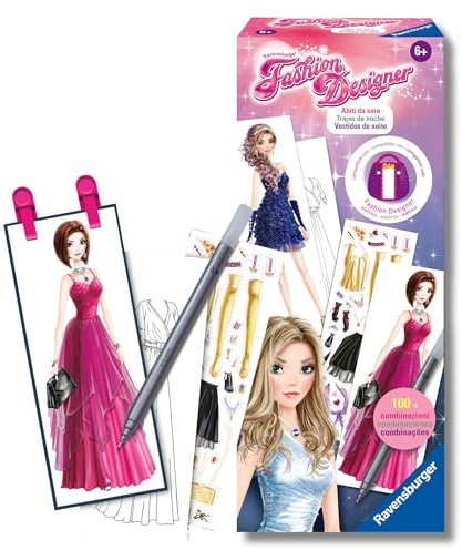 Ravensburger - Fashion Designer Book | Concevez la Mode avec Plus de 100 Combinaisons | Jeu Fille 6 Ans Ou | Artisanat Filles Robes de Fées | Cadeaux Fille 6 Ans Ou Plus