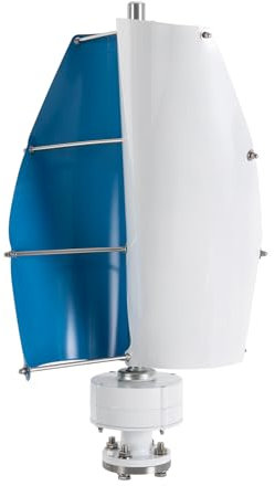 banborba 100W Vertikale Windgenerator, 24V Dreiphasiger Windrad Windturbine, 2-Klinge Vertikale Windkraftanlage mit Steuergerät, Geeignet für Boote, Pavillons, Hütten oder mobile Häuser (Blau/24V)