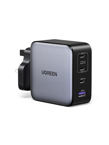 UGREEN USB C Charger 200W Nexode 4-Port USB C Plug Fast Charging GaN MacBook Charger Adapter Laptop Chargers Compatible with MacBook Air, iPad, iPhone 16/16 Pro/15, Galaxy S24/S23, Pixel 9, etc