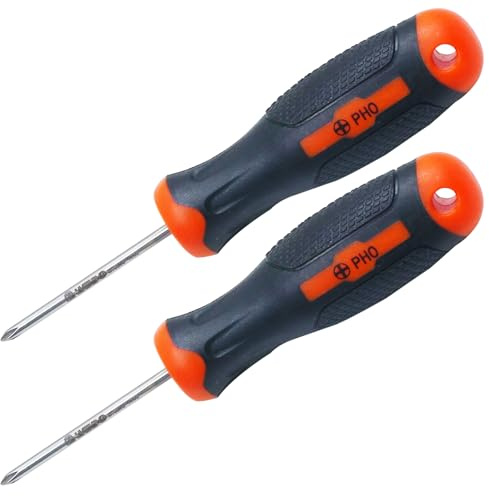 WEDO Juego de destornilladores de 2 piezas, destornillador Phillips, destornillador de cabeza cruzada, acero inoxidable, resistente a la corrosión, a prueba de óxido, para el hogar, oficina,