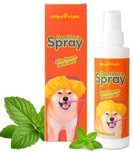 Dentifricio Spray per Cani e Gatti 150ml, Made in Italy - STOP ALITOSI e Facile da Usare, Senza RIsciacquo - Pulizia Denti e Alito Fresco con Aloe Vera e Menta, Igiene Orale contro l'Alito Cattivo